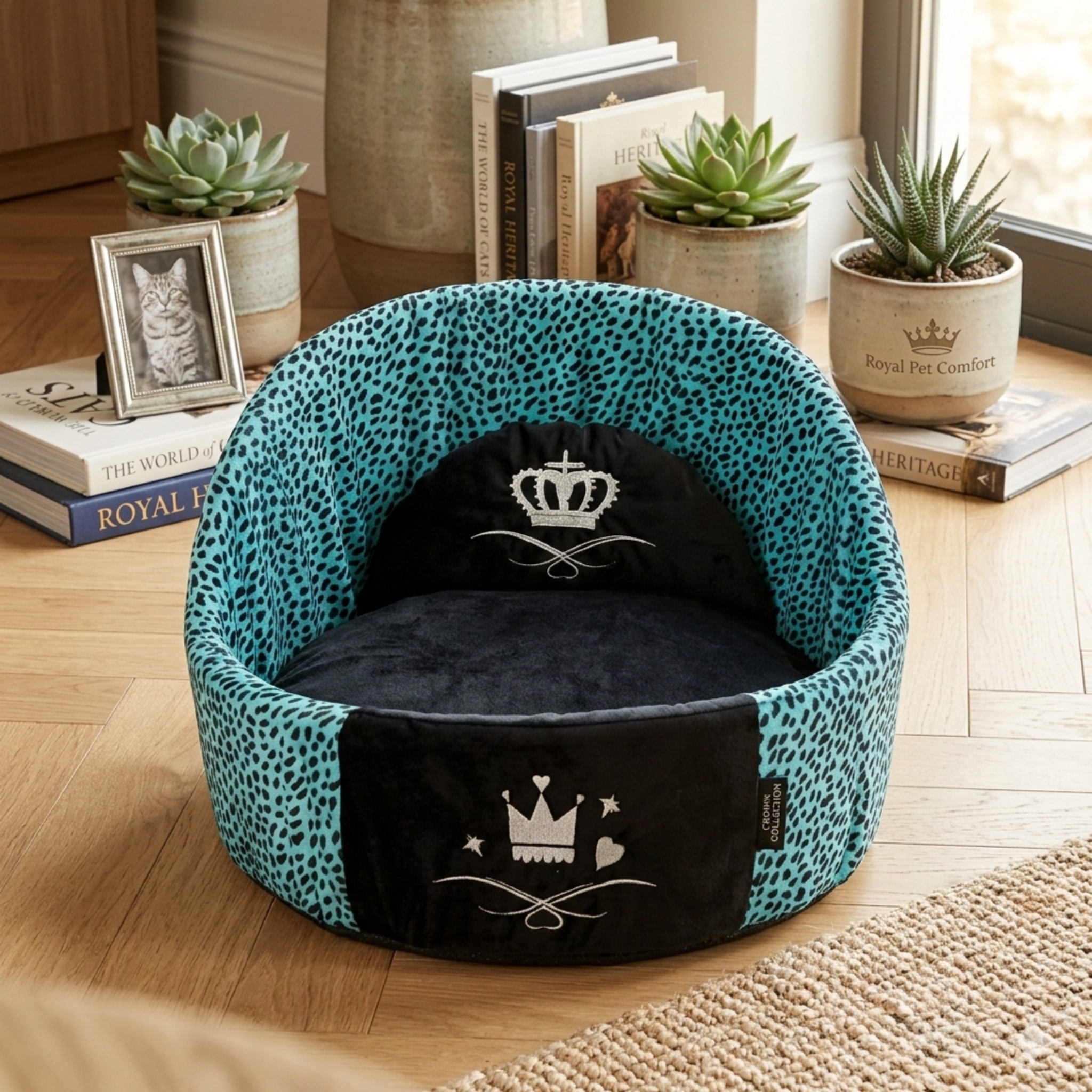 Cuccia Rotonda Velluto Animalier per Cani
